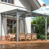 Fix and Tools 10×8 FT Wall-Mounted Gazebo and Pergola with Aluminum Frame and Polycarbonate Roof – Gray