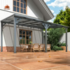 Fix and Tools 10×14 FT Outdoor Wall-Mounted Gazebo with Hardtop Roof – Aluminum Frame, Gray