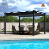 Fix and Tools 10×10 FT Aluminum Pergola with Retractable Canopy – Gray, Weather-Resistant