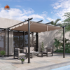 Fix and Tools 305×305×222 cm Outdoor Pergola with Retractable Shade Canopy – Aluminum, Gray