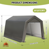 Fix and Tools Outdoor Storage Shed – Heavy Duty Waterproof Carport with Roll-up Zipper Doors for Motorcycle, Bike, Gardening Tools, Gray - Fix and Tools LLC