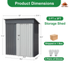 Fix and Tools 152×95×181 cm Outdoor Metal Storage Shed – Lockable Door, Weather-Resistant for Backyard, Patio, Lawn - Fix and Tools LLC