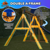 Fix and Tools Amelia Wooden Swing Set with 2-Person Saucer Swing, 6 ft. Blow-Molded Slide, Play Fort & Sandbox, Heavy-Duty Double A-Frame