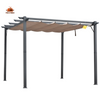 Fix and Tools 305×305×222 cm Outdoor Pergola with Retractable Shade Canopy – Aluminum, Gray - Fix and Tools LLC