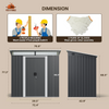 Fix and Tools 183×122×196 cm Outdoor Storage Shed – Lockable Double Doors, Weather-Resistant Garden Shed, Gray - Fix and Tools LLC