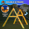 Fix and Tools Addison Twinkle Wooden Swing Set with Heavy-Duty Double A-Frame, 2 LED Swings & Bonus Anchor Kit – For Kids Ages 3–8