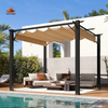 Fix and Tools 10×12 FT Outdoor Retractable Pergola with Adjustable Sun-Proof Canopy – Aluminum Frame, Beige