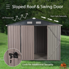 Fix and Tools 244×193×196 cm Outdoor Storage Shed – Galvanized Metal Tool Shed, Lockable Doors, Weather-Resistant for Backyard, Brown