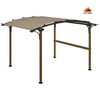 Fix and Tools 12×10 FT Outdoor Pergola with Bar Counter and Canopy – Aluminum & Steel Frame, Natural Beige - Fix and Tools LLC