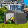 Fix and Tools Outdoor Storage Shed – Heavy Duty Waterproof Carport with Roll-up Zipper Doors for Motorcycle, Bike, Gardening Tools, Gray