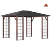 Fix and Tools Hardtop Gazebo with Galvanized Steel Roof and Aluminum Frame – Brown/Gray - Fix and Tools LLC