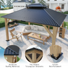 Fix and Tools 396×457 cm Wood Gazebo – Wind & Rain-Resistant Design, Grill Gazebo for Garden, Backyard