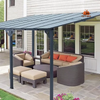 Fix and Tools 366×610×244 cm Lean-to Outdoor Hardtop Gazebo – Aluminum, Gray