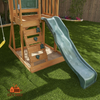 Fix and Tools Ainsley Wooden Outdoor Swing Set with Slide, Rock Wall & Clubhouse
