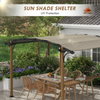 Fix and Tools 12×10 FT Outdoor Pergola with Bar Counter and Canopy – Aluminum & Steel Frame, Natural Beige
