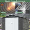 Fix and Tools 244×360×204 cm Large Outdoor Metal Shed – Lockable Doors, Air Vents, Weather-Resistant, Gray