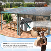 Fix and Tools 10×8 FT Wall-Mounted Gazebo and Pergola with Aluminum Frame and Polycarbonate Roof – Gray