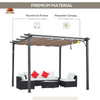Fix and Tools 305×305×222 cm Outdoor Pergola with Retractable Shade Canopy – Aluminum, Gray - Fix and Tools LLC