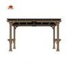 Fix and Tools 13×6 FT Outdoor Grill Gazebo with Workstation Shelves – Heavy Duty Wooden BBQ Pergola, Light Mocha Brown - Fix and Tools LLC