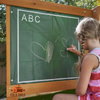 Fix and Tools Ainsley Wooden Outdoor Swing Set with Slide, Rock Wall & Clubhouse