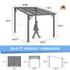Fix and Tools 10×8 FT Wall-Mounted Gazebo and Pergola with Aluminum Frame and Polycarbonate Roof – Gray - Fix and Tools LLC