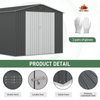 Fix and Tools 244×360×204 cm Large Outdoor Metal Shed – Lockable Doors, Air Vents, Weather-Resistant, Gray - Fix and Tools LLC