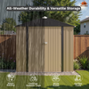 Fix and Tools 183×244×188 cm Outdoor Storage Shed – Sloping Roof, Lockable Doors, Weather-Resistant for Garden Tools, Brown
