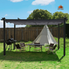 Fix and Tools 10×10 FT Aluminum Pergola with Retractable Canopy – Gray, Weather-Resistant