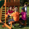 Fix and Tools Tucson Cedar Wooden Swing Set with Slide, Swings, Trapeze Bar, Rock Wall, Sandbox & Picnic Table