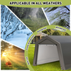 Fix and Tools Outdoor Storage Shed – Heavy Duty Waterproof Carport with Roll-up Zipper Doors for Motorcycle, Bike, Gardening Tools, Gray