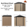 Fix and Tools 183×244×188 cm Outdoor Storage Shed – Sloping Roof, Lockable Doors, Weather-Resistant for Garden Tools, Brown - Fix and Tools LLC