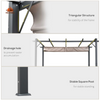 Fix and Tools 305×305×222 cm Outdoor Pergola with Retractable Shade Canopy – Aluminum, Gray - Fix and Tools LLC