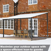 Fix and Tools 366×610×244 cm Lean-to Outdoor Hardtop Gazebo – Aluminum, Gray