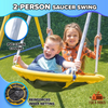Fix and Tools Starlight Metal Swing Set with 2 LED Swings, Saucer Swing, Lifetime Warranty on Slide, and Bonus Anchor Kit – For Kids Ages 3–8