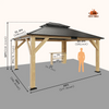 Fix and Tools 396×457 cm Wood Gazebo – Wind & Rain-Resistant Design, Grill Gazebo for Garden, Backyard - Fix and Tools LLC