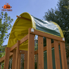 Fix and Tools Ainsley Wooden Outdoor Swing Set with Slide, Rock Wall & Clubhouse