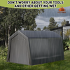 Fix and Tools Outdoor Storage Shed – Heavy Duty Waterproof Carport with Roll-up Zipper Doors for Motorcycle, Bike, Gardening Tools, Gray