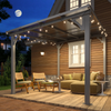 Fix and Tools 10×8 FT Wall-Mounted Gazebo and Pergola with Aluminum Frame and Polycarbonate Roof – Gray