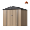 Fix and Tools 183×244×188 cm Outdoor Storage Shed – Sloping Roof, Lockable Doors, Weather-Resistant for Garden Tools, Brown - Fix and Tools LLC