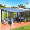 Fix and Tools 10×14 FT Wall-Mounted Hardtop Gazebo with Aluminum Frame and PP Roof Panels – Gray