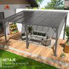 Fix and Tools 10×14 FT Outdoor Wall-Mounted Gazebo with Hardtop Roof – Aluminum Frame, Gray