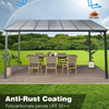 Fix and Tools 366×610×244 cm Lean-to Outdoor Hardtop Gazebo – Aluminum, Gray