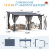 Fix and Tools 14×10 FT Wall-Mounted Hardtop Gazebo with Curtains and Netting – Aluminum Frame, Dark Gray - Fix and Tools LLC