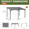 Fix and Tools 10×14 FT Outdoor Wall-Mounted Gazebo with Hardtop Roof – Aluminum Frame, Gray - Fix and Tools LLC